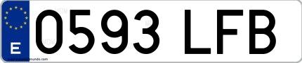 Ejemplo de matrícula española 0593 LFB