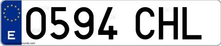Ejemplo de matrícula española 0594 CHL