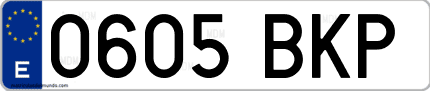 Ejemplo de matrícula de coche ordinaria 0605 BKP