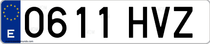 Ejemplo de matrícula de coche ordinaria 0611 HVZ