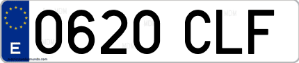 Ejemplo de matrícula de coche ordinaria 0620 CLF