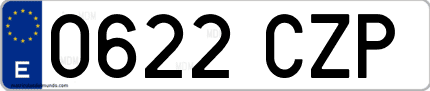 Ejemplo de matrícula de coche ordinaria 0622 CZP