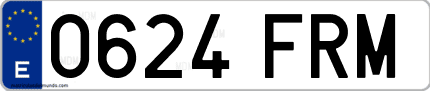 Ejemplo de matrícula de coche ordinaria 0624 FRM