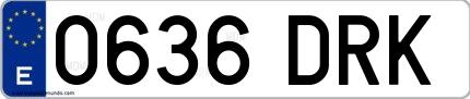 Ejemplo de matrícula española 0636 DRK