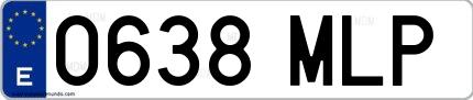 Ejemplo de matrícula española 0638 MLP