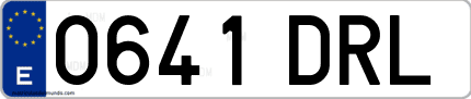 Ejemplo de matrícula de coche ordinaria 0641 DRL
