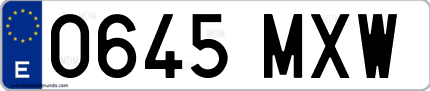 Ejemplo de matrícula de coche ordinaria 0645 MXW