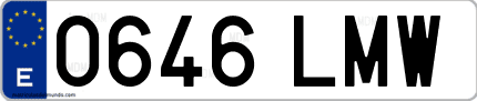 Ejemplo de matrícula de coche ordinaria 0646 LMW