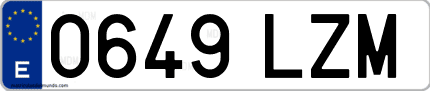 Ejemplo de matrícula de coche ordinaria 0649 LZM