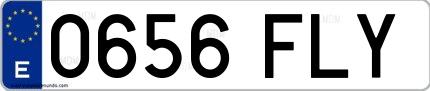 Ejemplo de matrícula española 0656 FLY