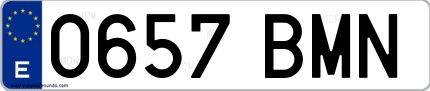 Ejemplo de matrícula española 0657 BMN