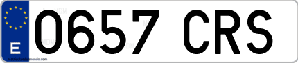 Ejemplo de matrícula de coche ordinaria 0657 CRS