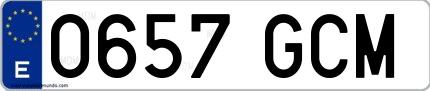 Ejemplo de matrícula española 0657 GCM