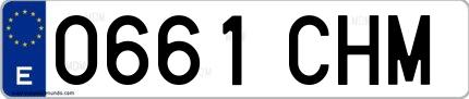 Ejemplo de matrícula española 0661 CHM