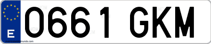 Ejemplo de matrícula de coche ordinaria 0661 GKM