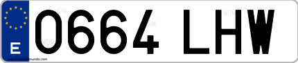 Ejemplo de matrícula de coche ordinaria 0664 LHW