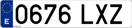 Ejemplo de matrícula española 0676 LXZ