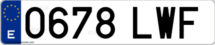 Ejemplo de matrícula de coche ordinaria 0678 LWF