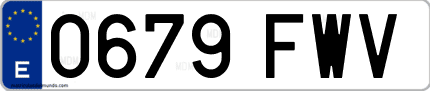 Ejemplo de matrícula de coche ordinaria 0679 FWV