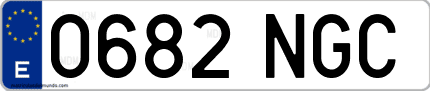 Ejemplo de matrícula de coche ordinaria 0682 NGC