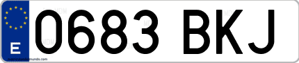 Ejemplo de matrícula de coche ordinaria 0683 BKJ