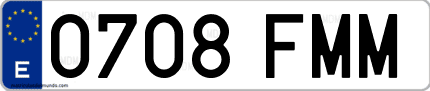 Ejemplo de matrícula de coche ordinaria 0708 FMM