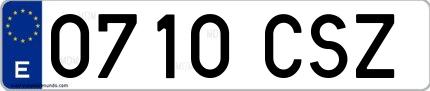 Ejemplo de matrícula española 0710 CSZ