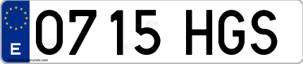 Ejemplo de matrícula de coche ordinaria 0715 HGS