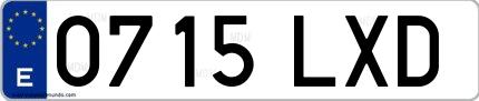 Ejemplo de matrícula española 0715 LXD