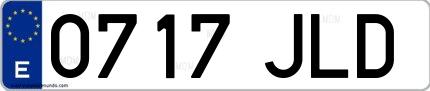 Ejemplo de matrícula española 0717 JLD