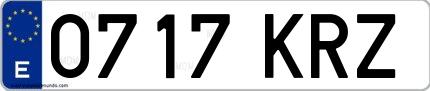 Ejemplo de matrícula española 0717 KRZ
