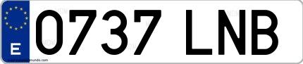 Ejemplo de matrícula española 0737 LNB