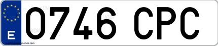 Ejemplo de matrícula española 0746 CPC