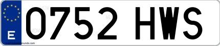 Ejemplo de matrícula española 0752 HWS