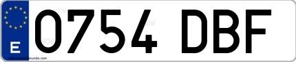 Ejemplo de matrícula española 0754 DBF