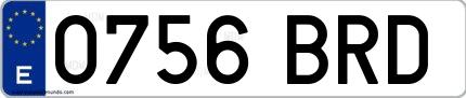 Ejemplo de matrícula española 0756 BRD