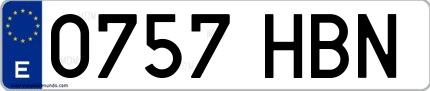 Ejemplo de matrícula española 0757 HBN