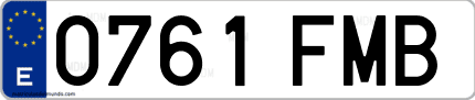 Ejemplo de matrícula de coche ordinaria 0761 FMB