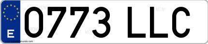 Ejemplo de matrícula española 0773 LLC