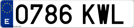 Ejemplo de matrícula de coche ordinaria 0786 KWL