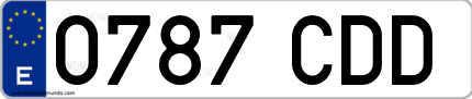 Ejemplo de matrícula de coche ordinaria 0787 CDD