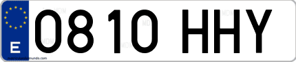 Ejemplo de matrícula de coche ordinaria 0810 HHY
