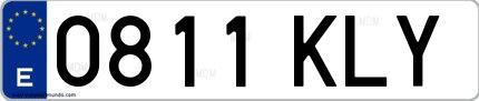 Ejemplo de matrícula española 0811 KLY
