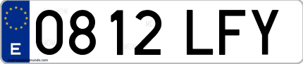Ejemplo de matrícula de coche ordinaria 0812 LFY