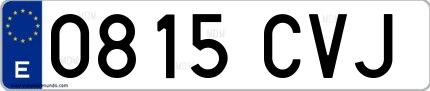 Ejemplo de matrícula española 0815 CVJ