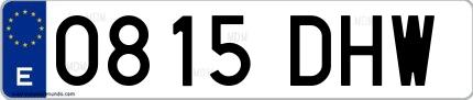 Ejemplo de matrícula española 0815 DHW