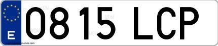 Ejemplo de matrícula española 0815 LCP
