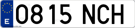Ejemplo de matrícula de coche ordinaria 0815 NCH