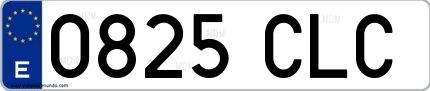 Ejemplo de matrícula española 0825 CLC