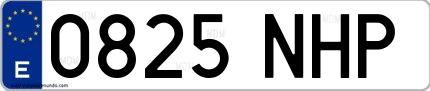 Ejemplo de matrícula española 0825 NHP